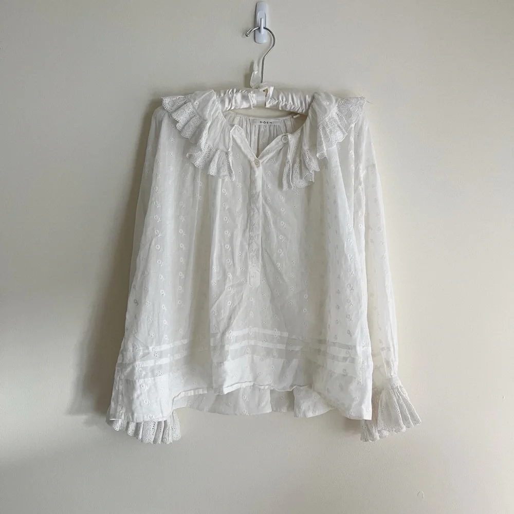 Doen Cotton Voile Blouse S - Picture 1 of 3